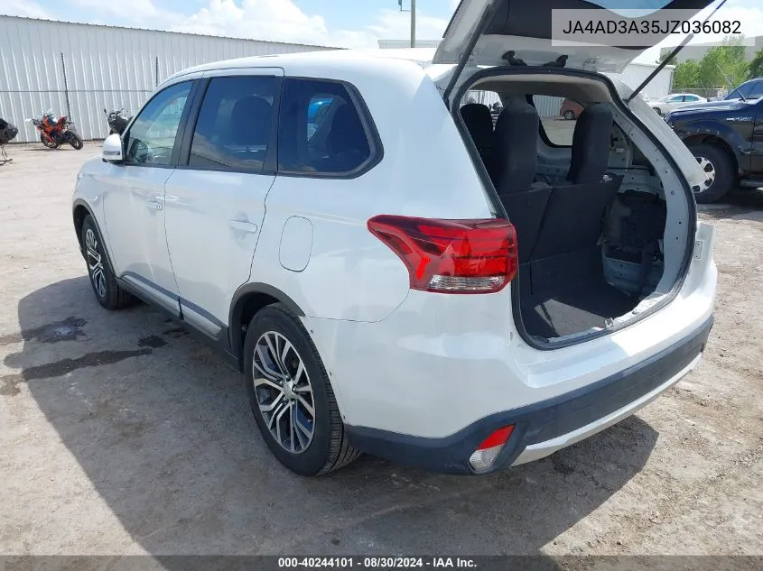 2018 Mitsubishi Outlander Se VIN: JA4AD3A35JZ036082 Lot: 40244101