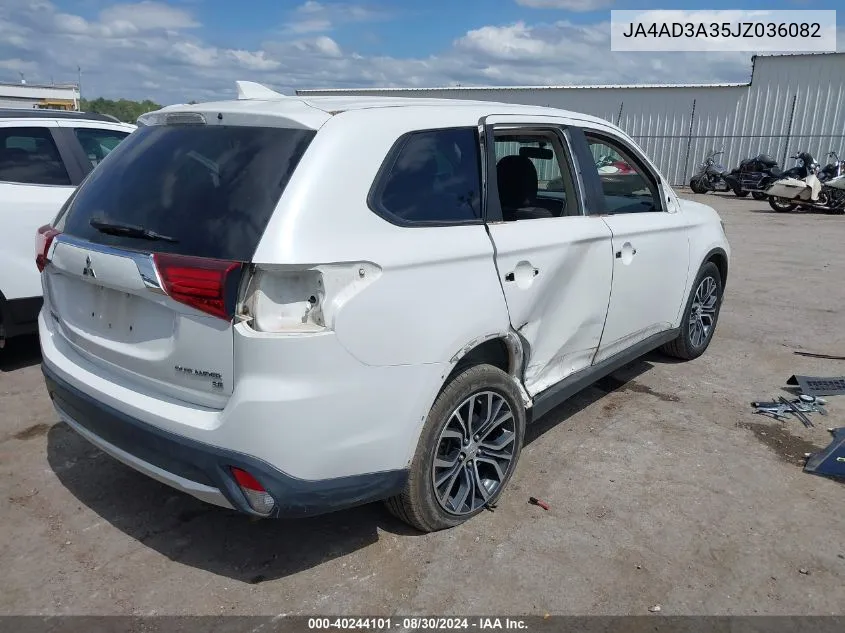 2018 Mitsubishi Outlander Se VIN: JA4AD3A35JZ036082 Lot: 40244101