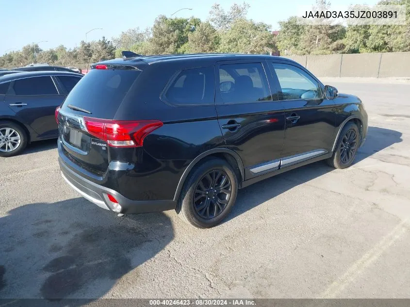 2018 Mitsubishi Outlander Le/Se/Sel VIN: JA4AD3A35JZ003891 Lot: 40246423