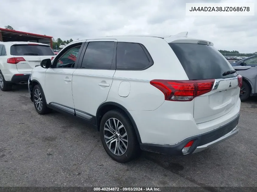 2018 Mitsubishi Outlander Es VIN: JA4AD2A38JZ068678 Lot: 40254872