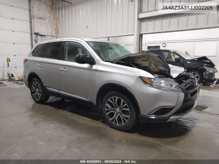 2018 Mitsubishi Outlander Es VIN: JA4AZ3A31JJ002205 Lot: 40258981