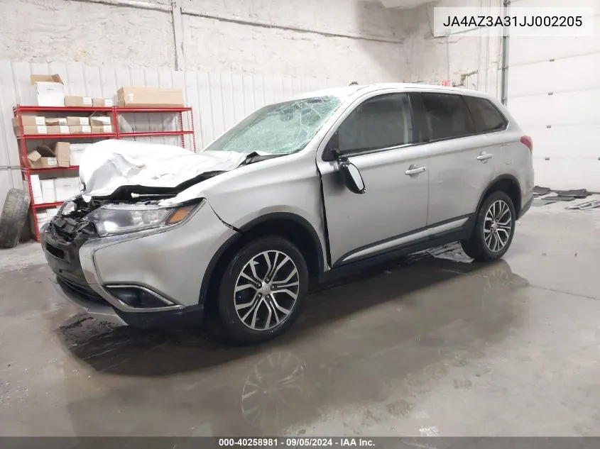 JA4AZ3A31JJ002205 2018 Mitsubishi Outlander Es