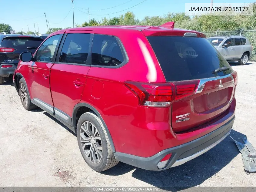 2018 Mitsubishi Outlander Es VIN: JA4AD2A39JZ055177 Lot: 40262194