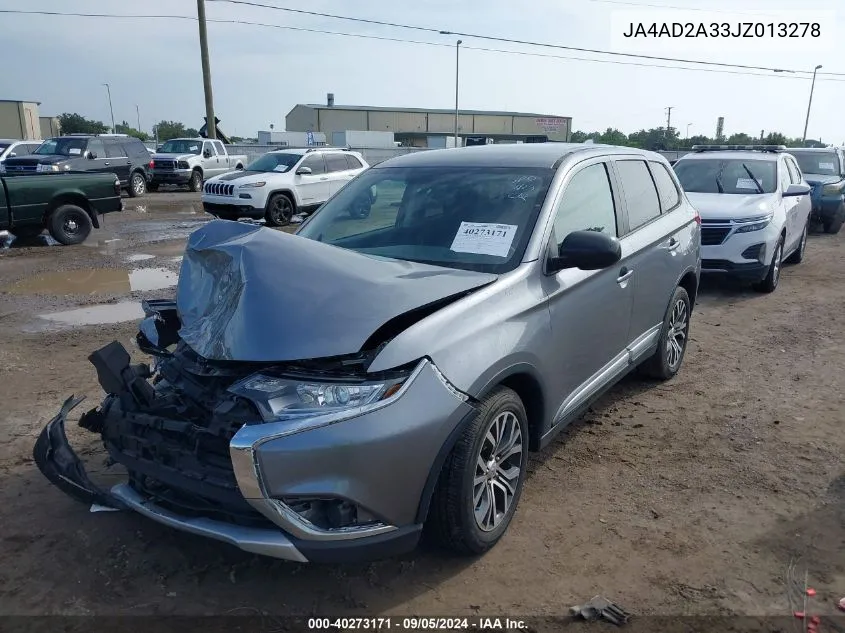 2018 Mitsubishi Outlander Es VIN: JA4AD2A33JZ013278 Lot: 40273171