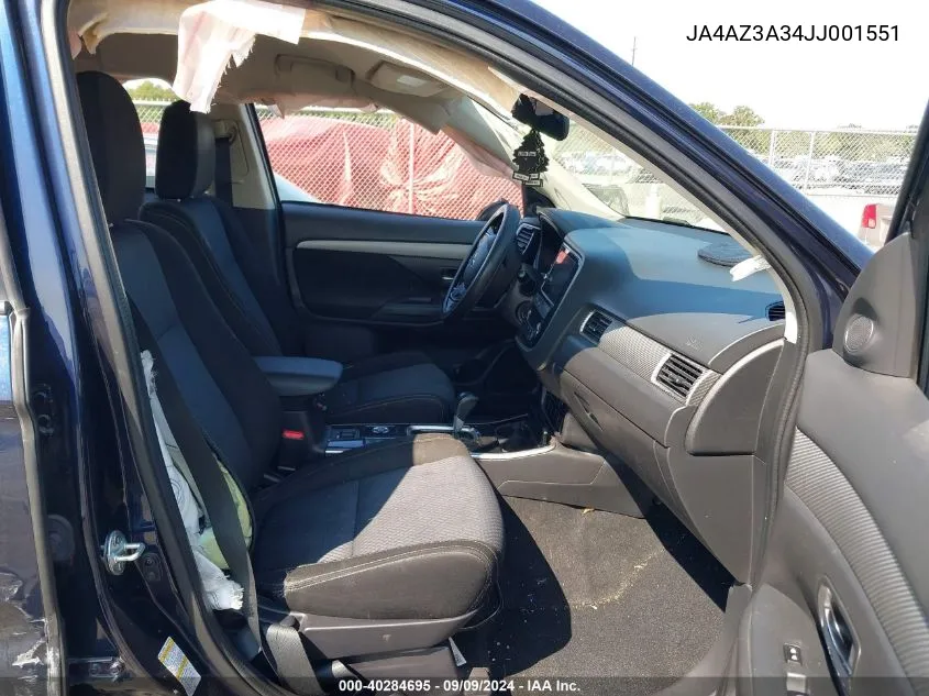 2018 Mitsubishi Outlander Se VIN: JA4AZ3A34JJ001551 Lot: 40284695