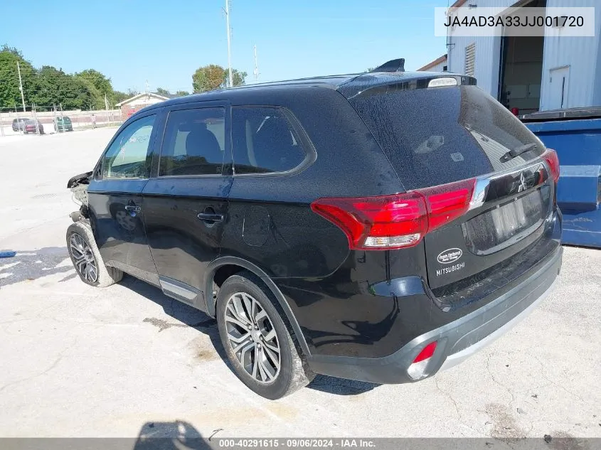 2018 Mitsubishi Outlander Se VIN: JA4AD3A33JJ001720 Lot: 40291615