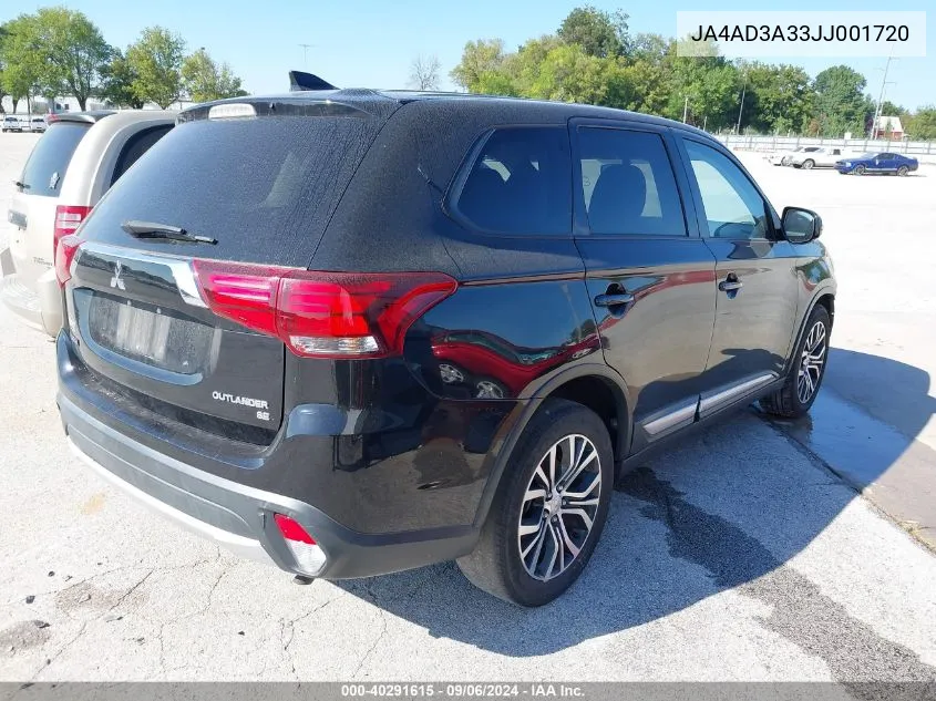 2018 Mitsubishi Outlander Se VIN: JA4AD3A33JJ001720 Lot: 40291615