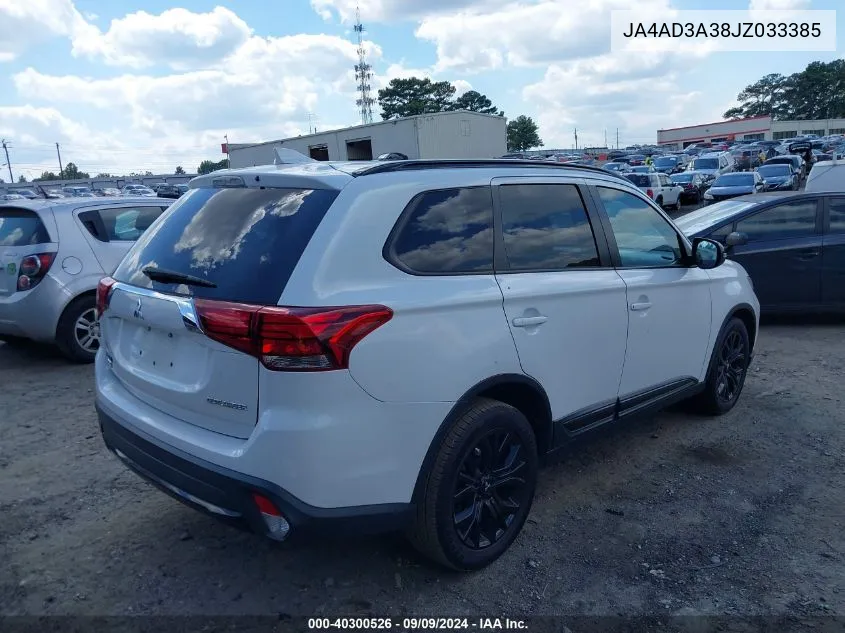 2018 Mitsubishi Outlander Le VIN: JA4AD3A38JZ033385 Lot: 40300526