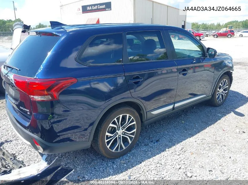 2018 Mitsubishi Outlander Se VIN: JA4AD3A34JZ064665 Lot: 40316094