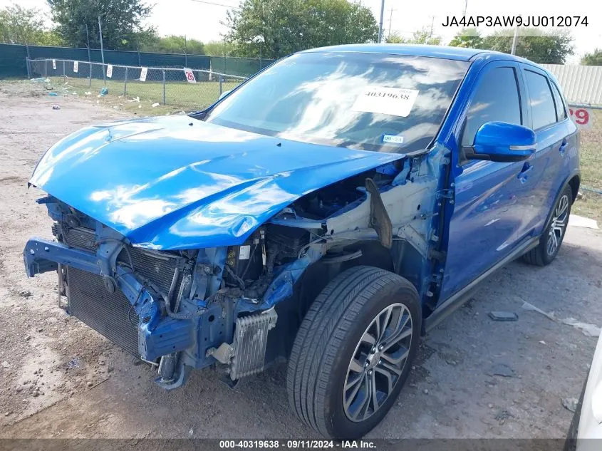 2018 Mitsubishi Outlander Sport Es/Se VIN: JA4AP3AW9JU012074 Lot: 40319638