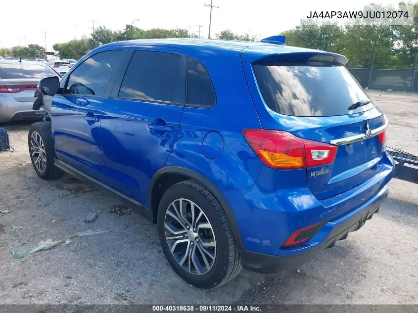 JA4AP3AW9JU012074 2018 Mitsubishi Outlander Sport Es/Se