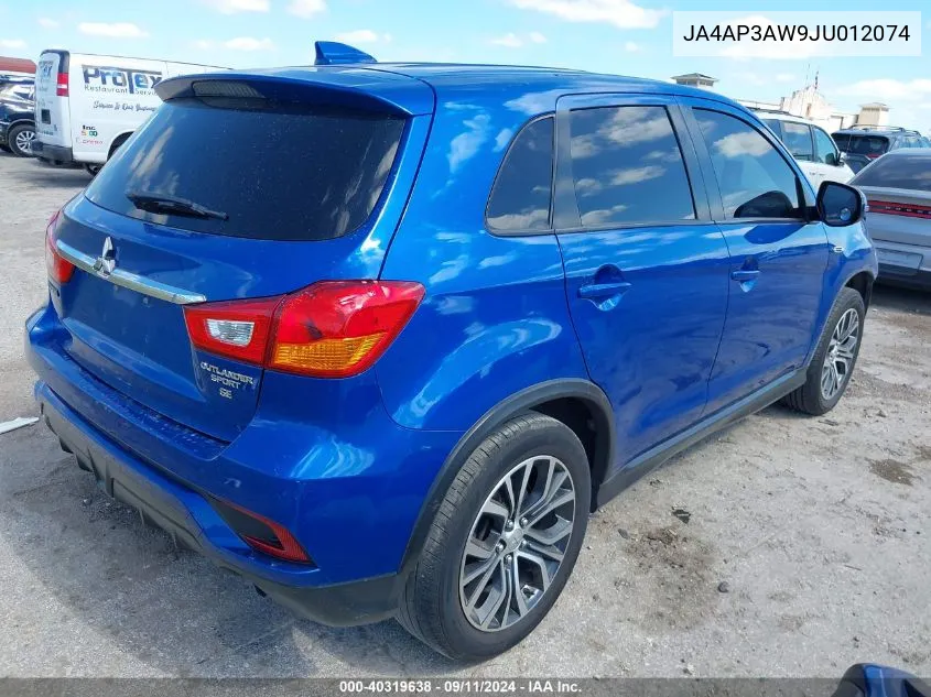 2018 Mitsubishi Outlander Sport Es/Se VIN: JA4AP3AW9JU012074 Lot: 40319638