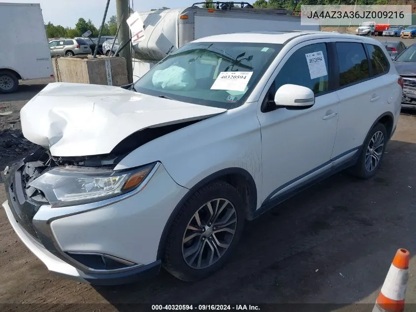 2018 Mitsubishi Outlander Se VIN: JA4AZ3A36JZ009216 Lot: 40320594