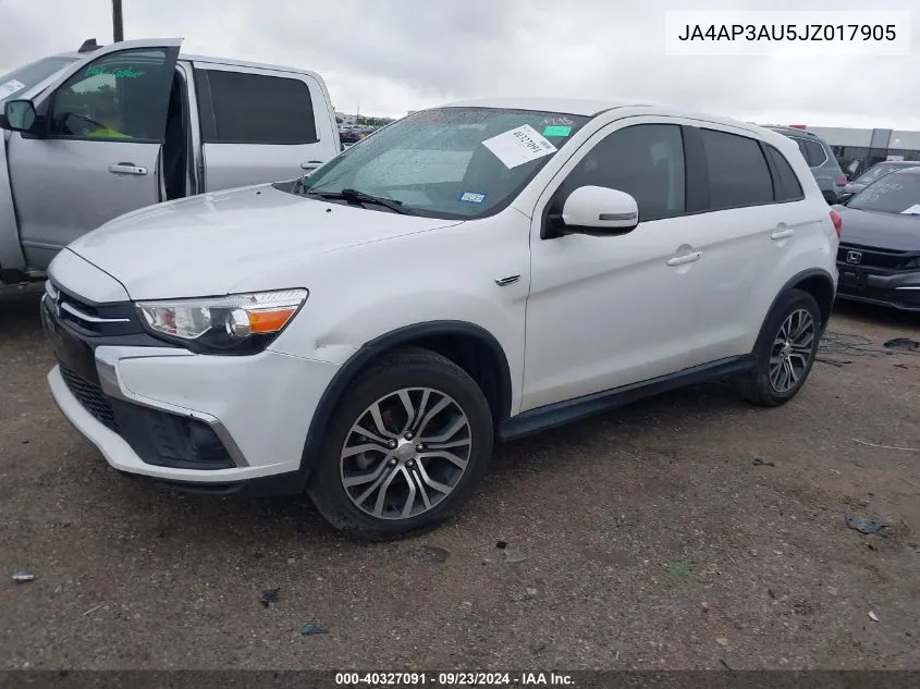 2018 Mitsubishi Outlander Sport Es/Se VIN: JA4AP3AU5JZ017905 Lot: 40327091