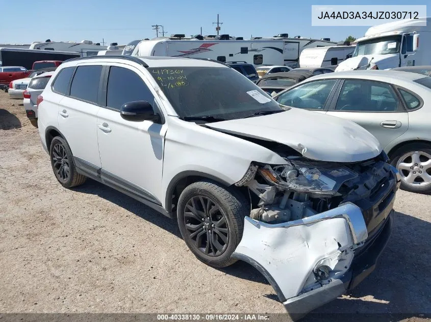 2018 Mitsubishi Outlander Le VIN: JA4AD3A34JZ030712 Lot: 40338130