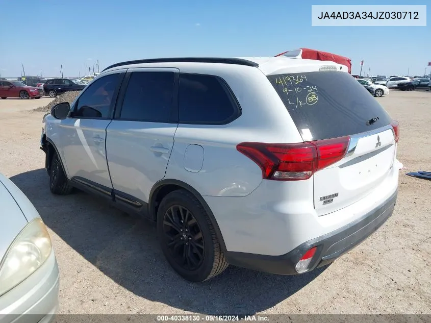 2018 Mitsubishi Outlander Le VIN: JA4AD3A34JZ030712 Lot: 40338130