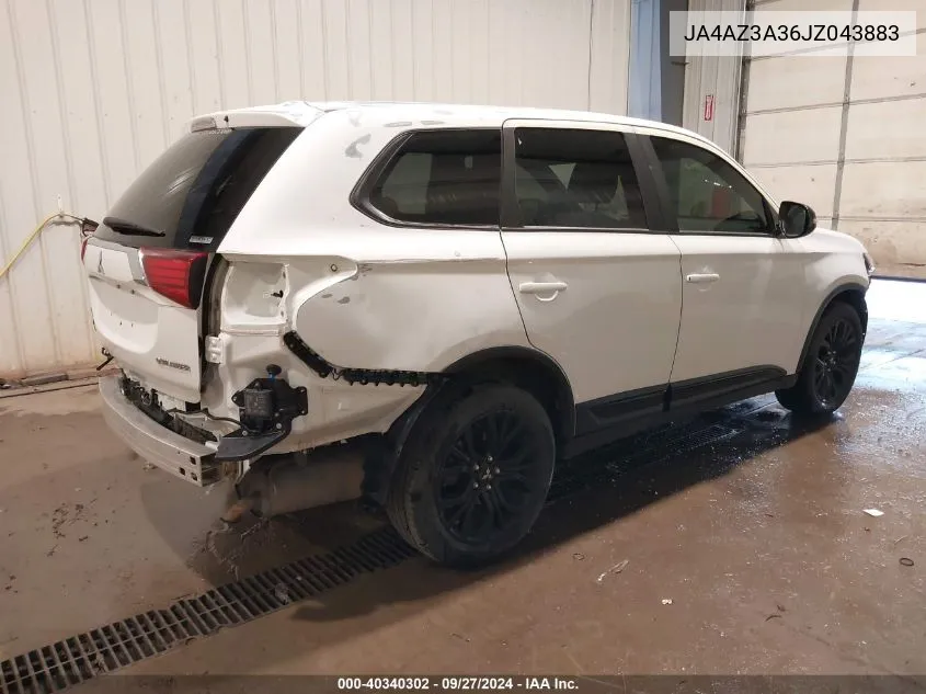 2018 Mitsubishi Outlander Le VIN: JA4AZ3A36JZ043883 Lot: 40340302