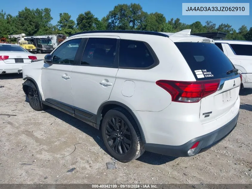 2018 Mitsubishi Outlander Le VIN: JA4AD3A33JZ062910 Lot: 40342199