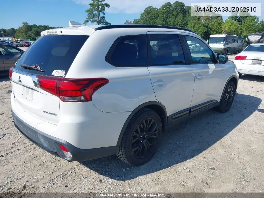 2018 Mitsubishi Outlander Le VIN: JA4AD3A33JZ062910 Lot: 40342199