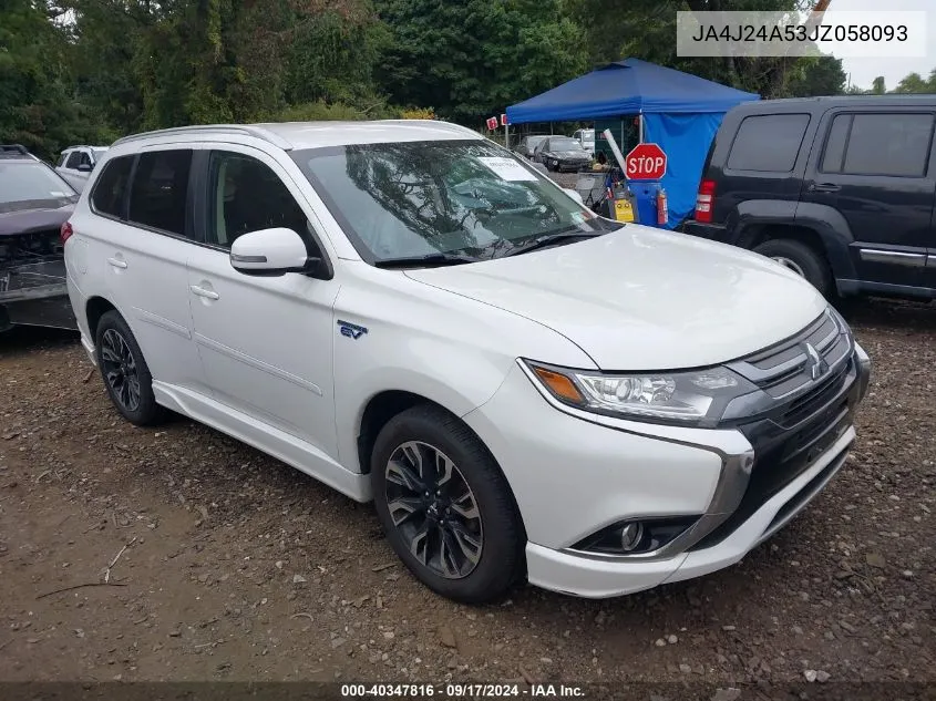 2018 Mitsubishi Outlander Se/Gt VIN: JA4J24A53JZ058093 Lot: 40347816