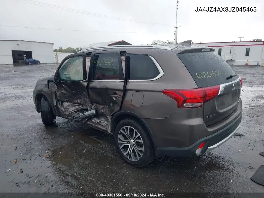 2018 Mitsubishi Outlander Gt VIN: JA4JZ4AX8JZ045465 Lot: 40351550