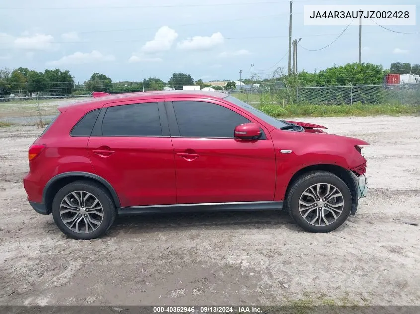 2018 Mitsubishi Outlander Sport 2.0 Es VIN: JA4AR3AU7JZ002428 Lot: 40352946