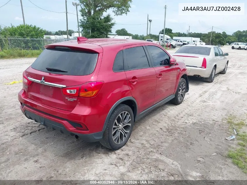 2018 Mitsubishi Outlander Sport 2.0 Es VIN: JA4AR3AU7JZ002428 Lot: 40352946