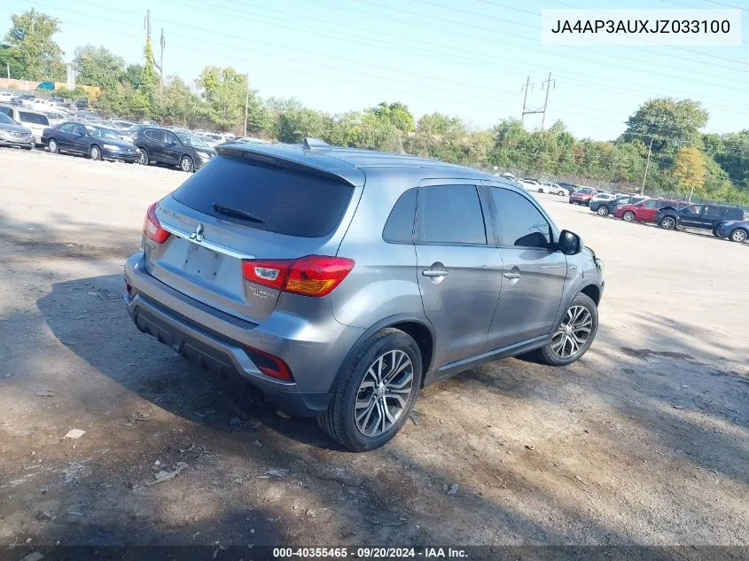 2018 Mitsubishi Outlander Sport 2.0 Es VIN: JA4AP3AUXJZ033100 Lot: 40355465