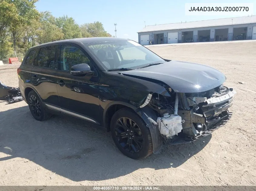 2018 Mitsubishi Outlander Se VIN: JA4AD3A30JZ000770 Lot: 40357710