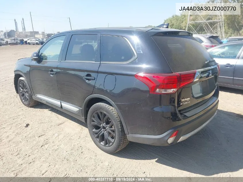 2018 Mitsubishi Outlander Se VIN: JA4AD3A30JZ000770 Lot: 40357710