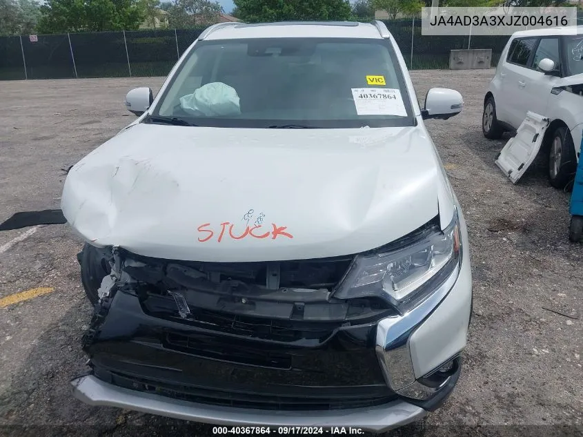 2018 Mitsubishi Outlander Sel VIN: JA4AD3A3XJZ004616 Lot: 40367864