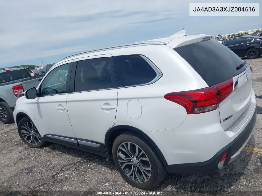 2018 Mitsubishi Outlander Sel VIN: JA4AD3A3XJZ004616 Lot: 40367864