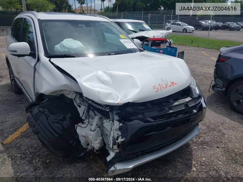 2018 Mitsubishi Outlander Sel VIN: JA4AD3A3XJZ004616 Lot: 40367864