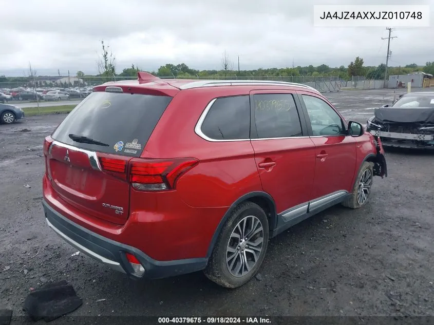 2018 Mitsubishi Outlander Gt VIN: JA4JZ4AXXJZ010748 Lot: 40379675