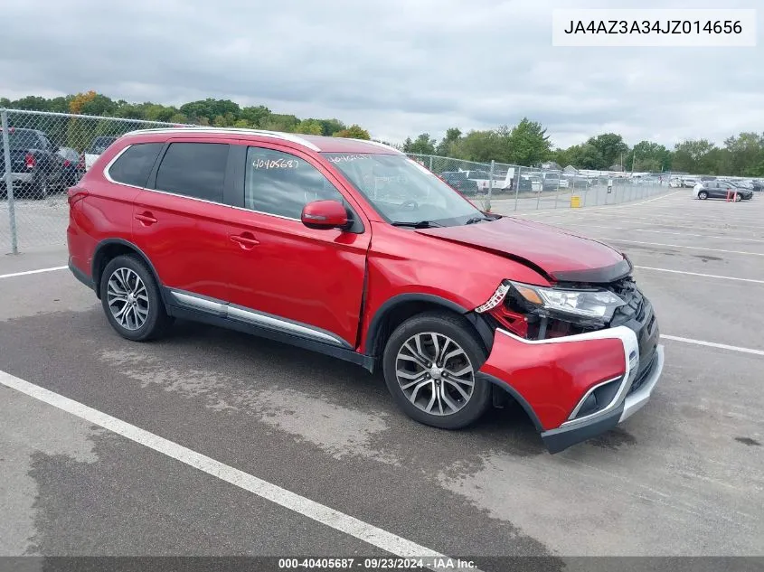 2018 Mitsubishi Outlander Sel VIN: JA4AZ3A34JZ014656 Lot: 40405687