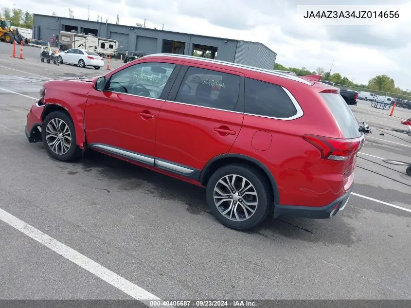 2018 Mitsubishi Outlander Sel VIN: JA4AZ3A34JZ014656 Lot: 40405687