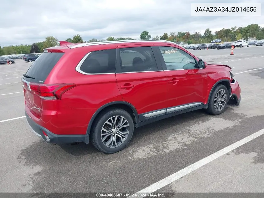 2018 Mitsubishi Outlander Sel VIN: JA4AZ3A34JZ014656 Lot: 40405687