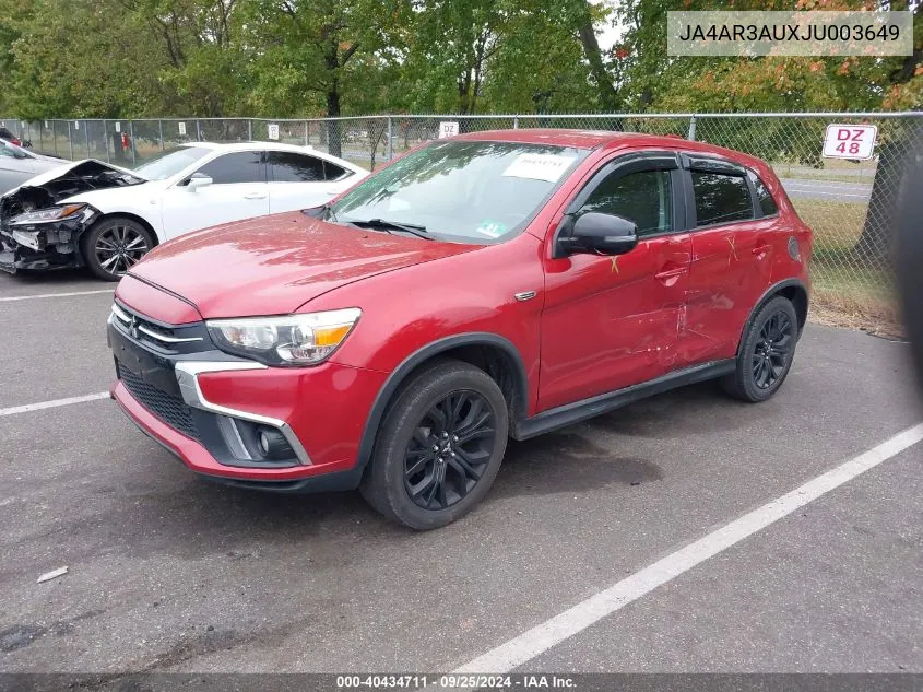 JA4AR3AUXJU003649 2018 Mitsubishi Outlander Sport 2.0 Le