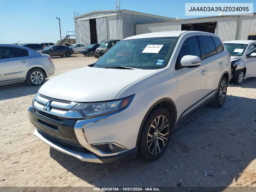 2018 Mitsubishi Outlander Se VIN: JA4AD3A39JZ024095 Lot: 40438194