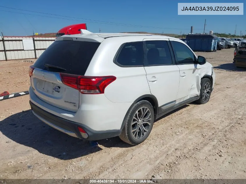 2018 Mitsubishi Outlander Se VIN: JA4AD3A39JZ024095 Lot: 40438194