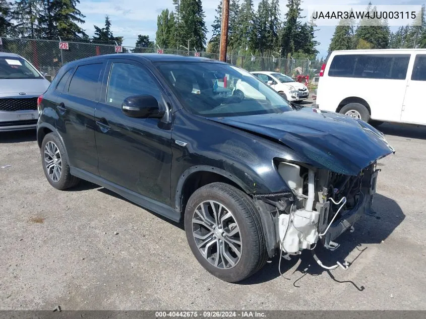 2018 Mitsubishi Outlander Sport Es/Se VIN: JA4AR3AW4JU003115 Lot: 40442675