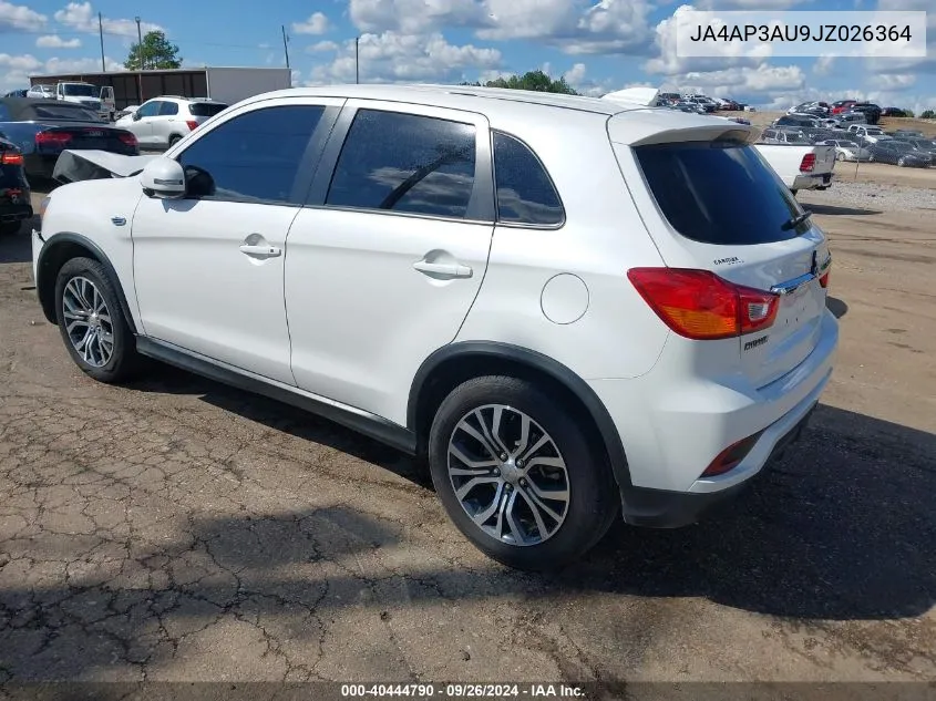 2018 Mitsubishi Outlander Sport 2.0 Es VIN: JA4AP3AU9JZ026364 Lot: 40444790