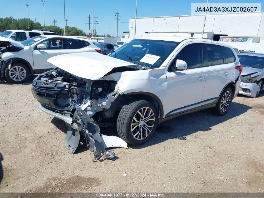 2018 Mitsubishi Outlander Se VIN: JA4AD3A3XJZ002607 Lot: 40451977