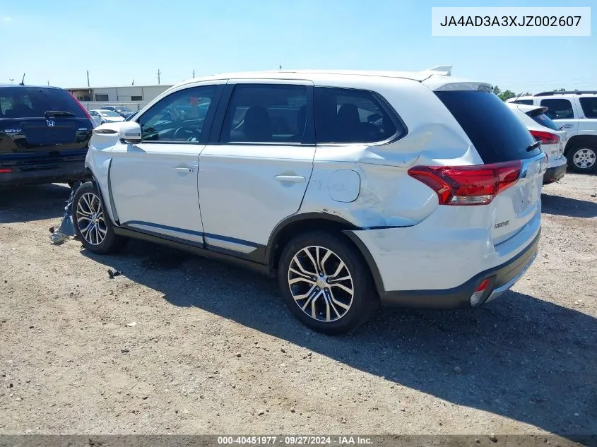 2018 Mitsubishi Outlander Se VIN: JA4AD3A3XJZ002607 Lot: 40451977