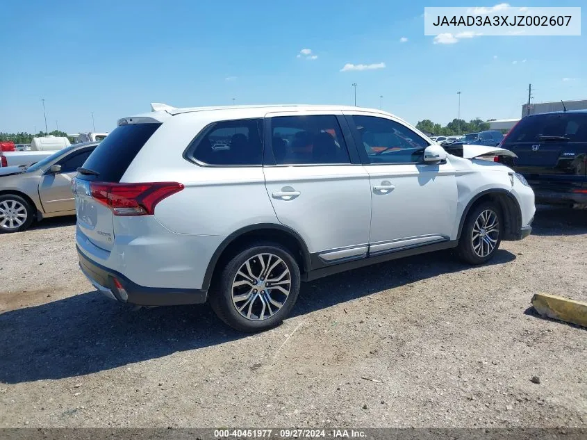 2018 Mitsubishi Outlander Se VIN: JA4AD3A3XJZ002607 Lot: 40451977