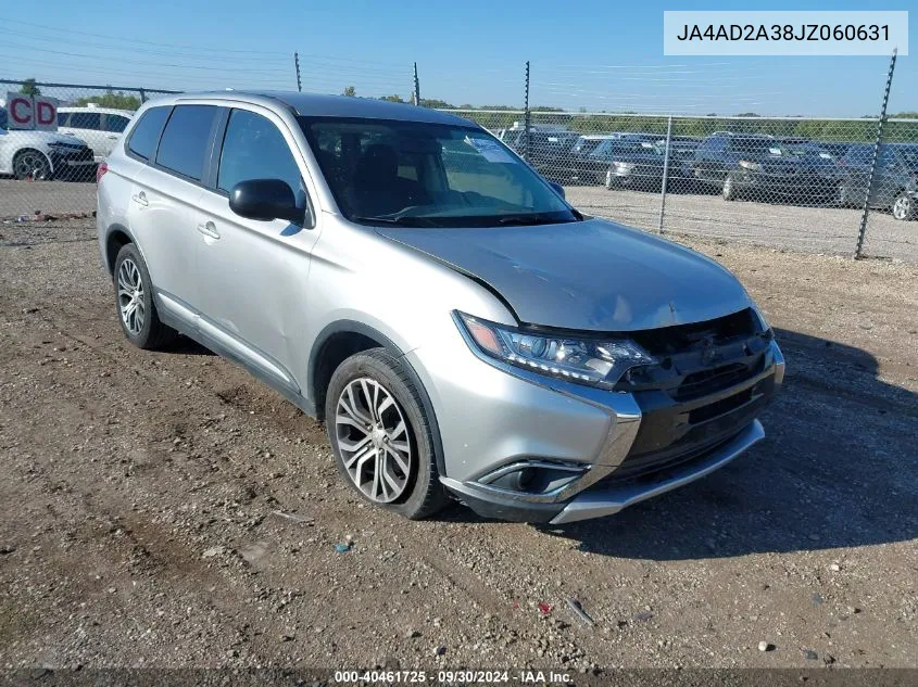 2018 Mitsubishi Outlander Es VIN: JA4AD2A38JZ060631 Lot: 40461725