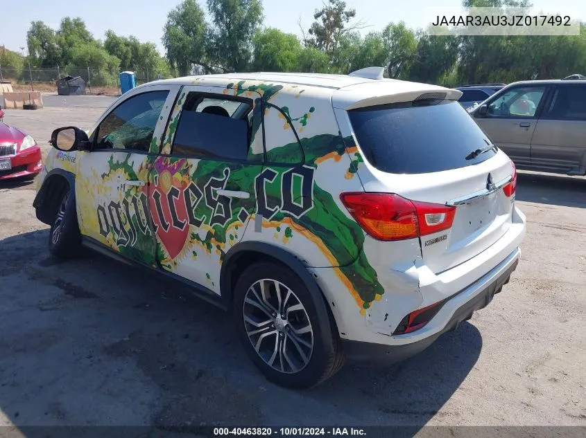 2018 Mitsubishi Outlander Sport Es/Se VIN: JA4AR3AU3JZ017492 Lot: 40463820