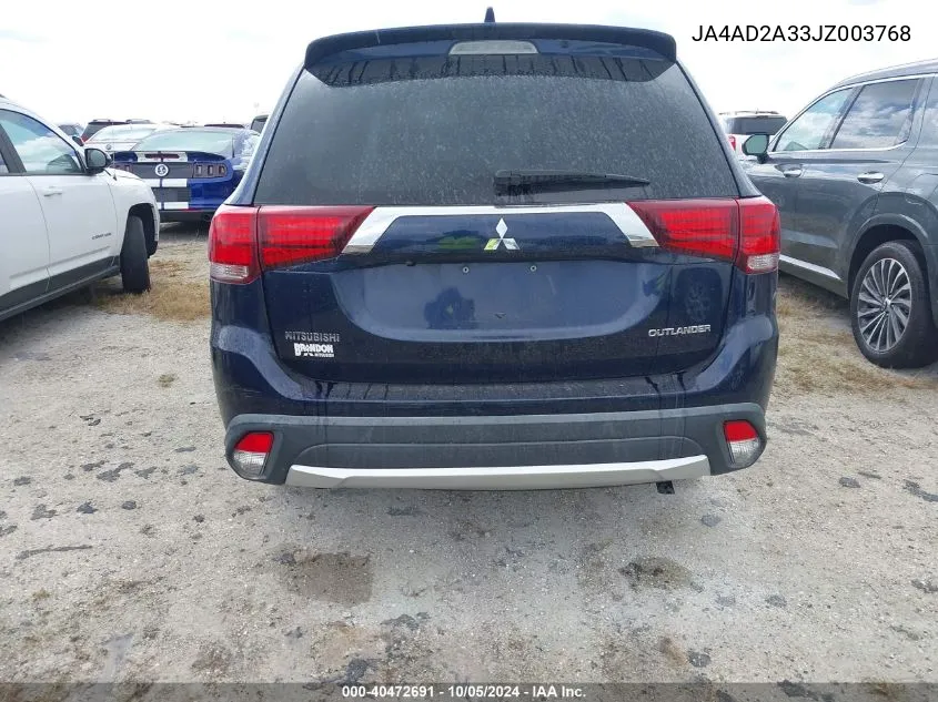 JA4AD2A33JZ003768 2018 Mitsubishi Outlander Es