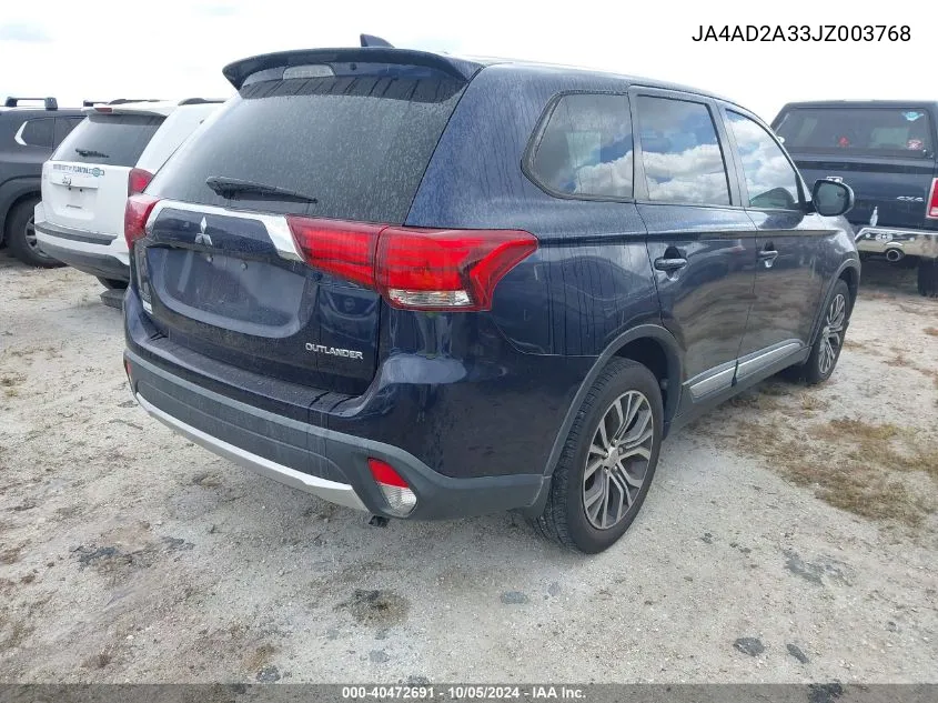 JA4AD2A33JZ003768 2018 Mitsubishi Outlander Es