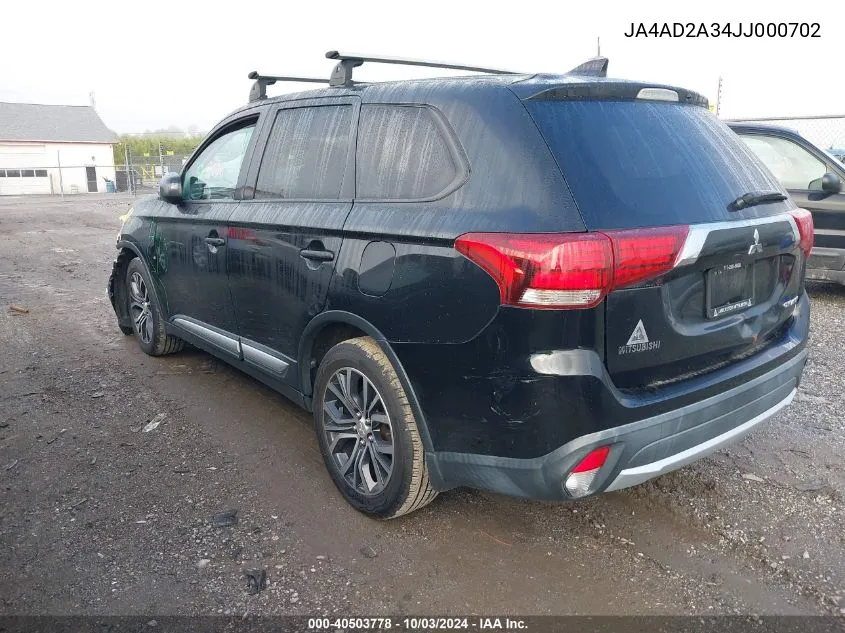 JA4AD2A34JJ000702 2018 Mitsubishi Outlander Es